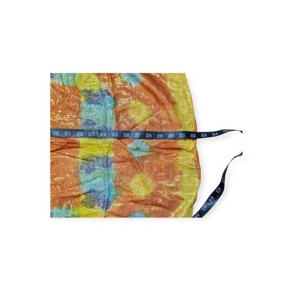 Elegant Collections Yellow/Orange Brightly Colored Square Scarf 32" x 32" - Picture 9 of 9